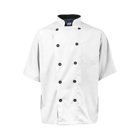 3XL Men's Active White Short Sleeve Chef Coat